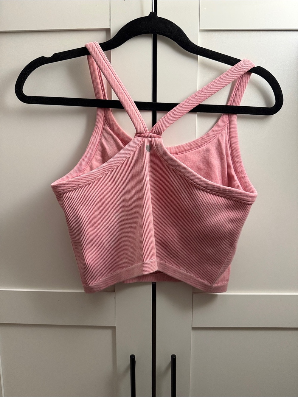 Soft Pink Ribbed Crop Tank - Picture 2 of 4